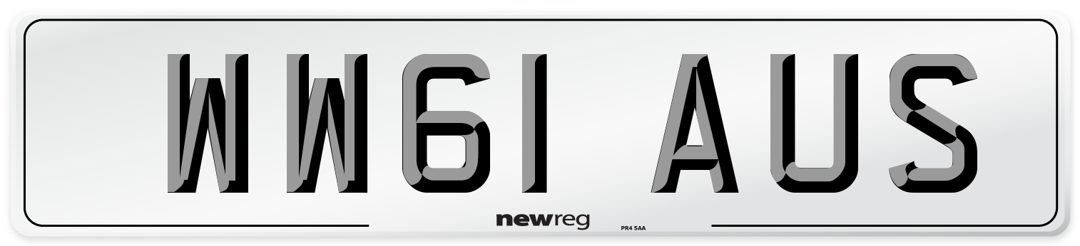 WW61 AUS Number Plate from New Reg